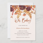 Herfst Boho Wildflower Oh Baby | BABY SHOWER Kaart (Voorkant)
