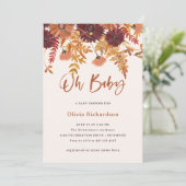 Herfst Boho Wildflower Oh Baby | BABY SHOWER Kaart (Staand voorkant)