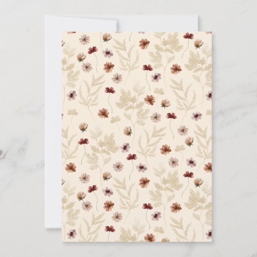 Herfst Boho Wildflower Vrijgezellenfeest Kaart (Achterkant)