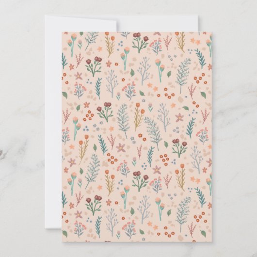 Herfst Boho Wildflowers huwelijksuitnodiging Kaart (Achterkant)