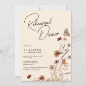 Herfst Boho Wildflowers repetitie diner Kaart (Voorkant)