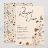 Herfst Boho Wildflowers repetitie diner Kaart (Voorkant / Achterkant)