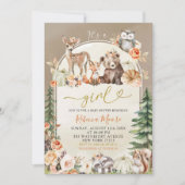 Herfst Boho Woodland Forest Baby shower Kaart (Voorkant)