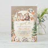 Herfst Boho Woodland Forest Baby shower Kaart (Staand voorkant)