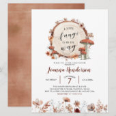 Herfst Boho Woodland Fungi Baby shower Uitnodiging (Voorkant / Achterkant)