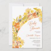 Herfst Boho Yellow Flowers Script baby shower Kaart (Voorkant)