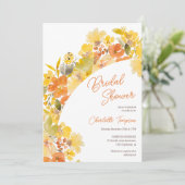 Herfst Boho Yellow Flowers Script vrijgezellenfees Kaart (Staand voorkant)
