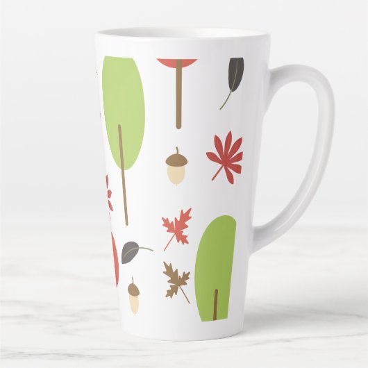 Herfst Bomen Bladeren Eikel Seizoensgebonden Latte Mok (Rechts)
