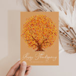 herfst bomen blij thanksgiving feestdagenkaart<br><div class="desc">Deze Thanksgiving is voorzien van een herfst herfst boombladeren. De tekst en de achterkleur kunnen worden gepersonaliseerd.</div>