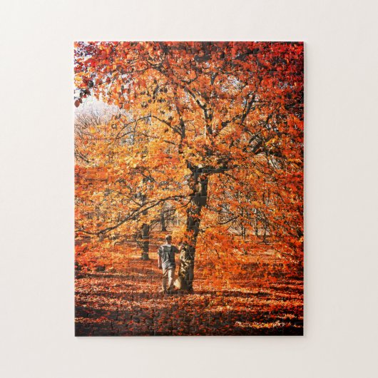 Herfst Bomen Gevallen bladeren Legpuzzel (Verticaal)