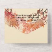 herfst bomen herfst bruiloft all in one uitnodiging (Achterkant)