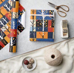 Herfst bomen herfstbladeren kleuren cadeaupapier