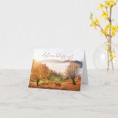 Herfst bomen op het platteland met aangepaste teks kaart (Gele Bloem)