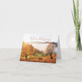 Herfst bomen op het platteland met aangepaste teks kaart