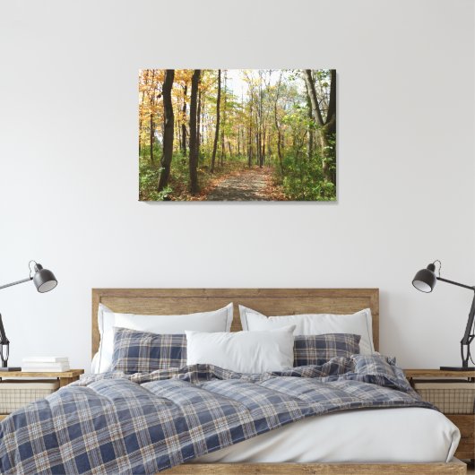 Herfst Bomen op Wandelpad Grote Canvas Print (Insitu (Slaapkamer))