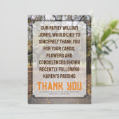 Herfst Bomen Pathway Memorial Dank u kaart (Staand voorkant)