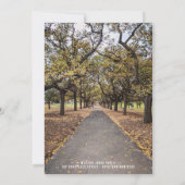 Herfst Bomen Pathway Memorial Dank u kaart (Achterkant)