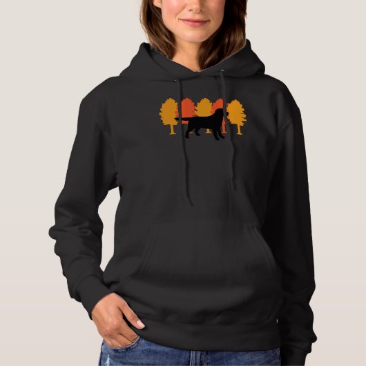 Herfst Bomen Zwart Labrador Silhouet Hoodie (Voorkant)