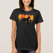 Herfst Bomen Zwart Labrador Silhouet T-shirt (Voorkant)