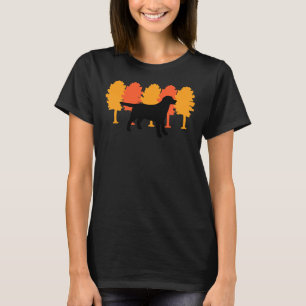 Herfst Bomen Zwart Labrador Silhouet T-shirt