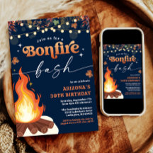 Herfst Bonfire Invitation, Bonfire Bash