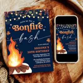 Herfst Bonfire Invitation, Bonfire Bash Kaart