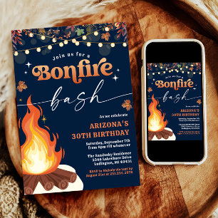 Herfst Bonfire Invitation, Bonfire Bash Kaart