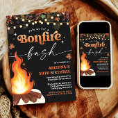 Herfst Bonfire Invitation, Bonfire Bash Kaart