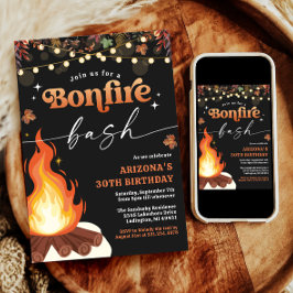 Herfst Bonfire Invitation, Bonfire Bash Kaart