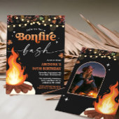 Herfst Bonfire Invitation, Bonfire Bash Kaart