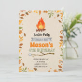 Herfst bonfire party-uitnodiging kaart (Staand voorkant)