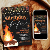 Herfst Bonfire Verjaardag, Bonfire Bash Kaart