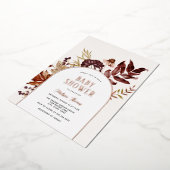 Herfst Boog Baby Shower Folie Uitnodiging (Gedraaid)