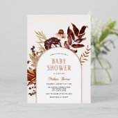 Herfst Boog Baby Shower Folie Uitnodiging (Staand Voorkant)