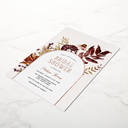 Herfst Boog Bruidsdiner Folie Uitnodiging (Gedraaid)