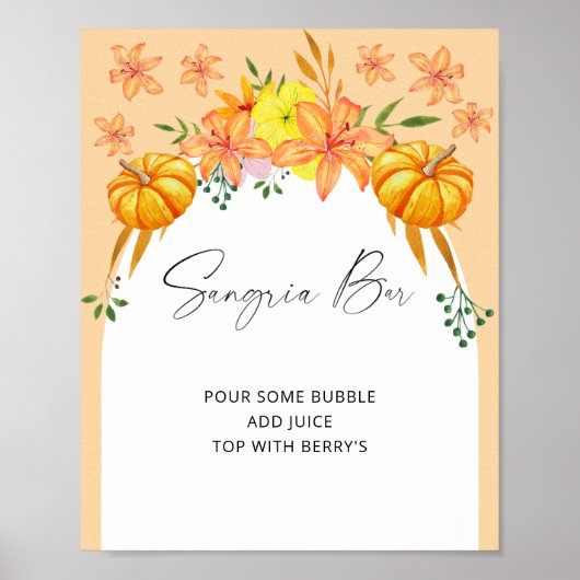 Herfst boog bruiloft feest - sangria bar poster (Voorkant)