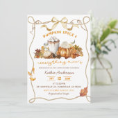 Herfst Boog Coquette Pompoen kruid Kaart (Staand voorkant)