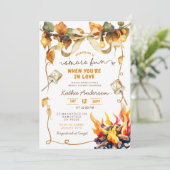 Herfst Boog Coquette s'more bruiloftsuitnodiging Kaart (Staand voorkant)