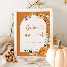 Herfst boogpompoen baby's zijn zoete posters