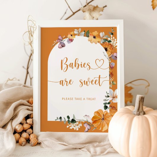 Herfst boogpompoen baby's zijn zoete posters