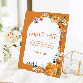 Herfst boogpompoen Doordrukbord Reclamebord Met Voetstuk