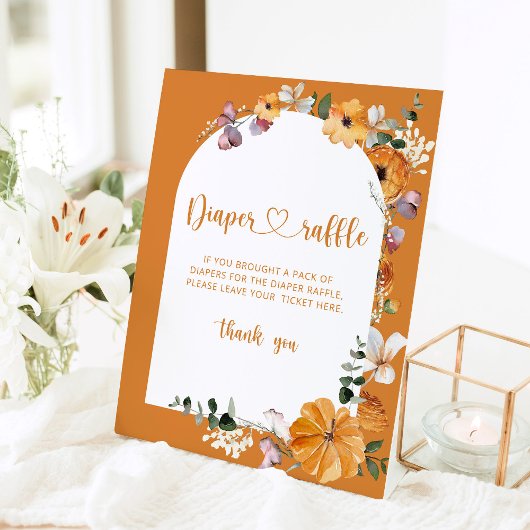 Herfst boogpompoen Doordrukbord Reclamebord Met Voetstuk