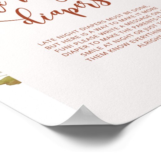 Herfst boogpompoen Late night diapers game Poster (Hoek)