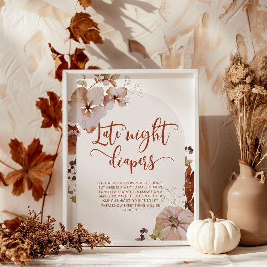 Herfst boogpompoen Late night diapers game Poster