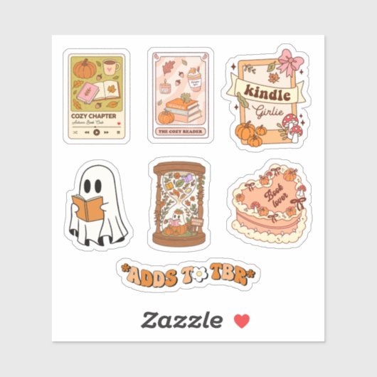 Herfst Bookish Ghost Reading Set Sheet Sticker (Vel)