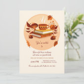 Herfst Books and Tea Kaart (Staand voorkant)