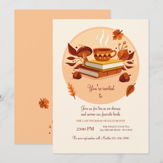 Herfst Books and Tea Kaart (Voorkant / Achterkant)