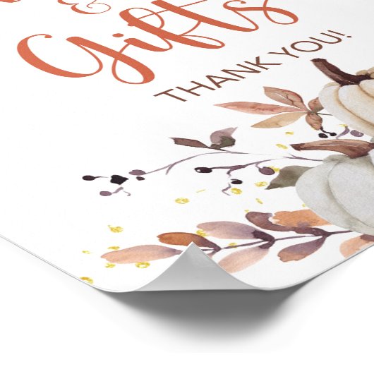 Herfst Books & Gifts Pumpkin Shower Sign Poster (Hoek)