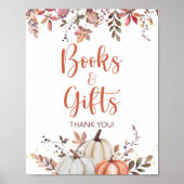 Herfst Books & Gifts Pumpkin Shower Sign Poster (Voorkant)