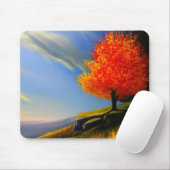 Herfst Boom bij Ocean Mousepad Muismat (Met muis)